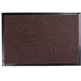 фото Коврик придверный ворс резиновая основа 40*60 2-х полосный коричневый